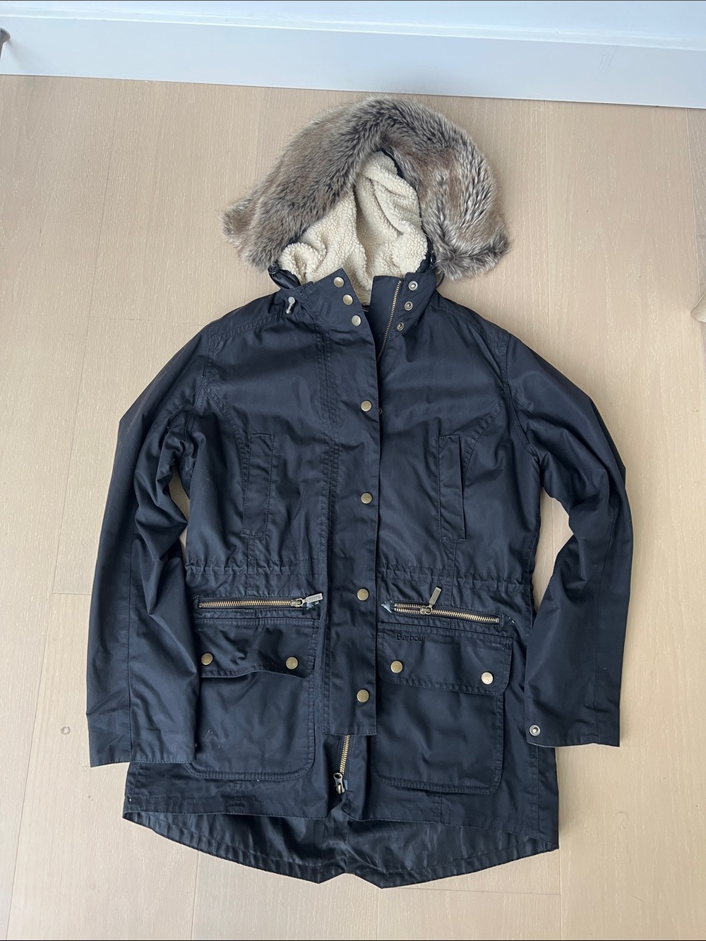 Barbour Kelsall Navy Waxed Jacket US 8
